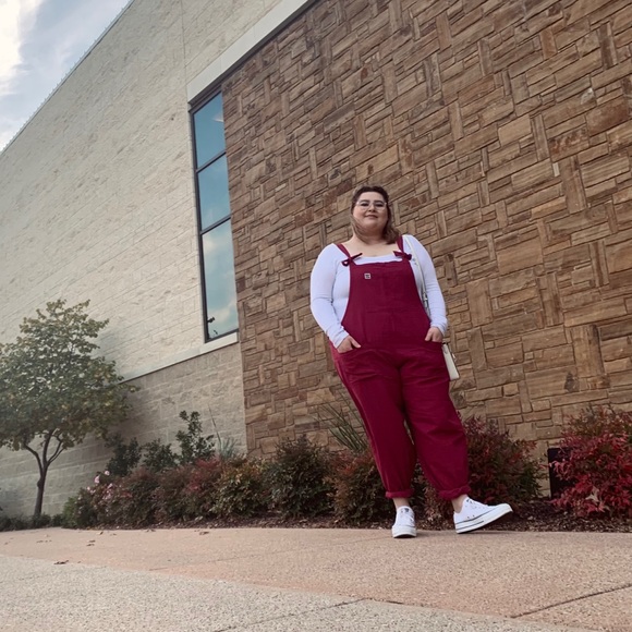 lucy and yak maroon dungarees